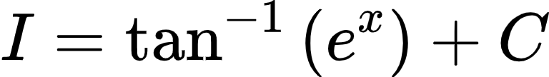 {"code":"\\begin{align*}\n{I}&={\\tan^{-1}\\left(e^{x}\\right)+C}\t\n\\end{align*}","id":"2-0-0-0-0-0-0-0-0-0-0-0-0-0-0-0-1-1-1-0-1-1-1-1-1","font":{"size":10,"color":"#000000","family":"Arial"},"type":"align*","ts":1603104449316,"cs":"HlawghVOvUZeFWWWKbHIxQ==","size":{"width":128,"height":17}}