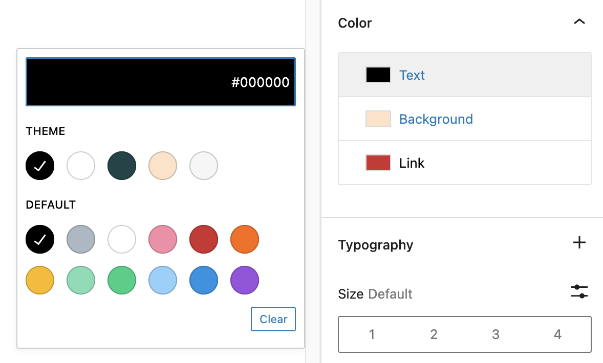 Color Settings in the Term Description Block