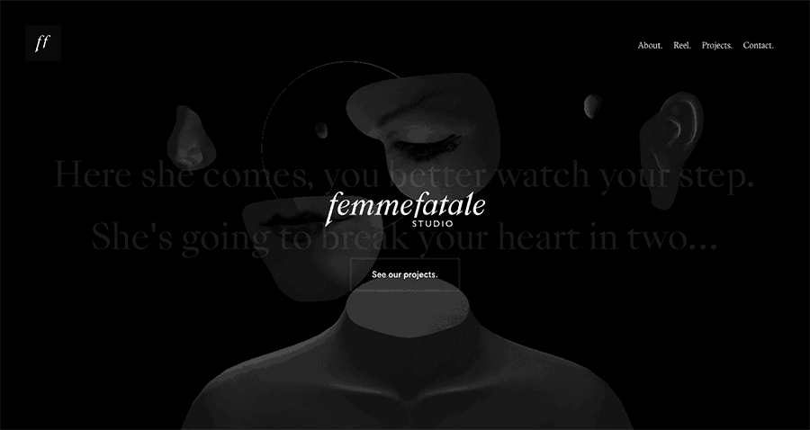 Femme Fatale Studio's animated web header image