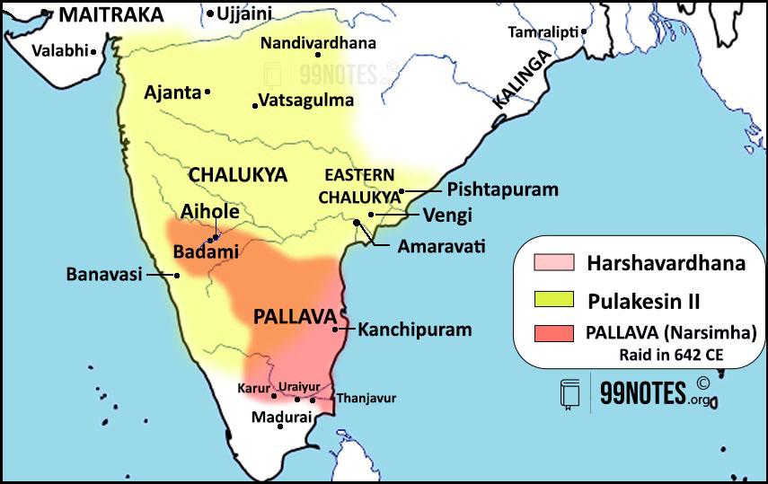 Pallava Dynasty Map