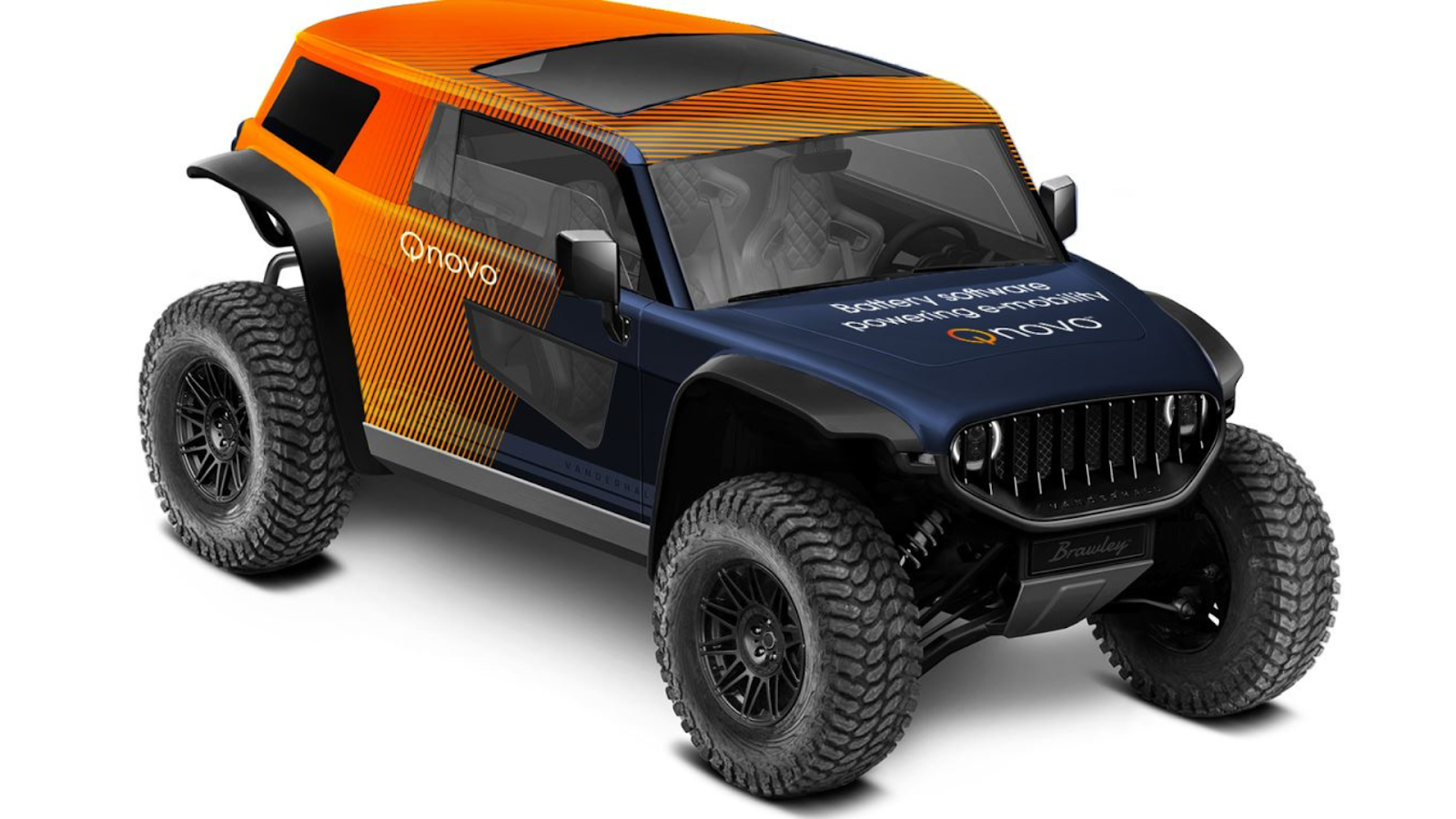 Qnovo debuted its Vanderhall Motor Works partnership at CES 2023 with this light electric vehicle. Image used courtesy of Qnovo