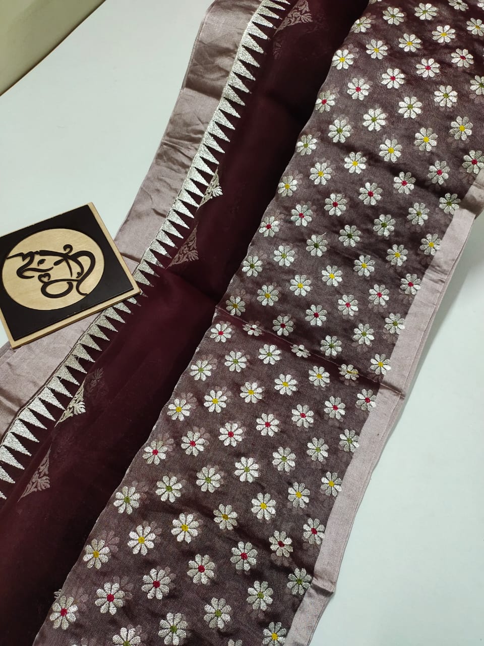 Pure Banaras Kora all over embroidery sarees