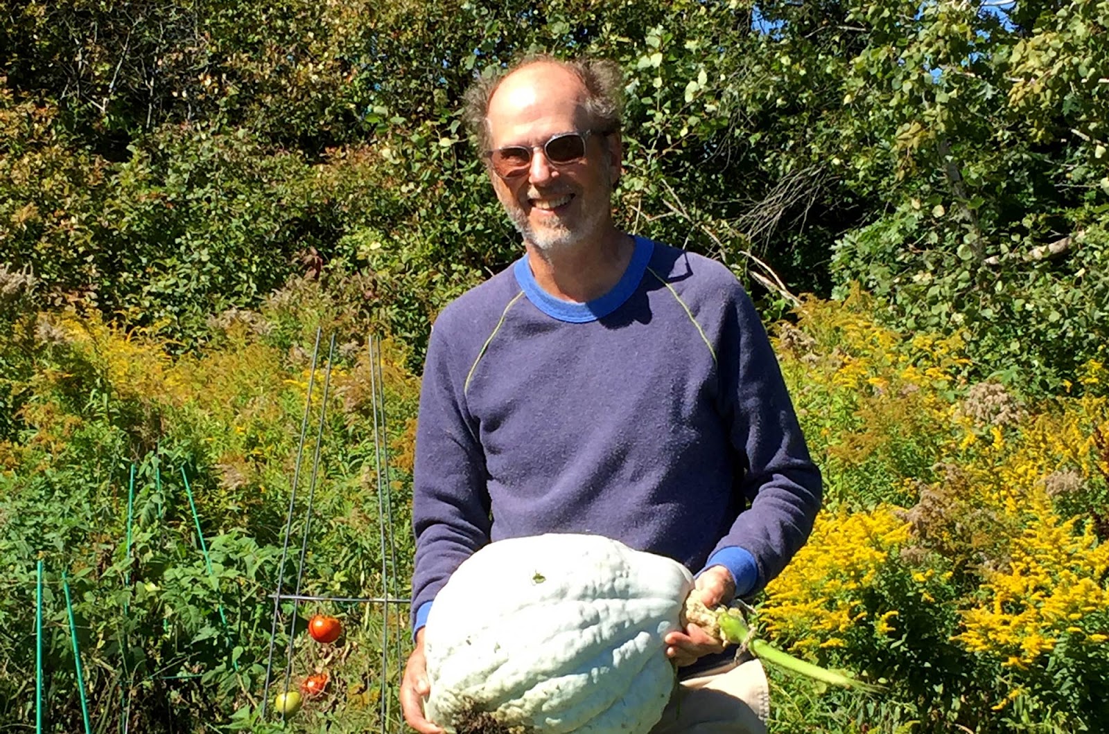 Art Baur in his vegetable garden