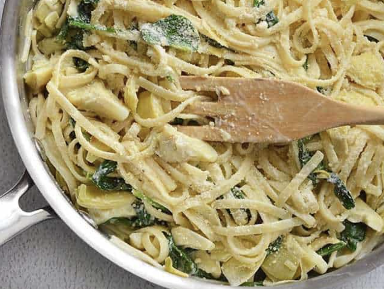 Spinach and artichoke pasta