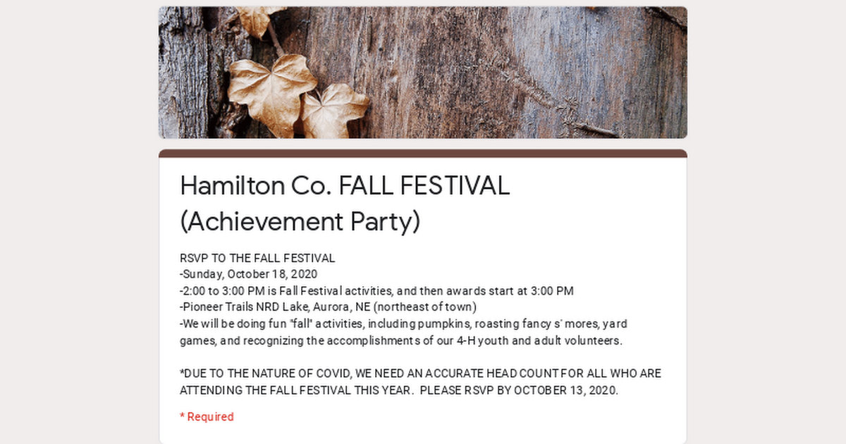 Hamilton Co. Achievement Party (FALL FESTIVAL) 