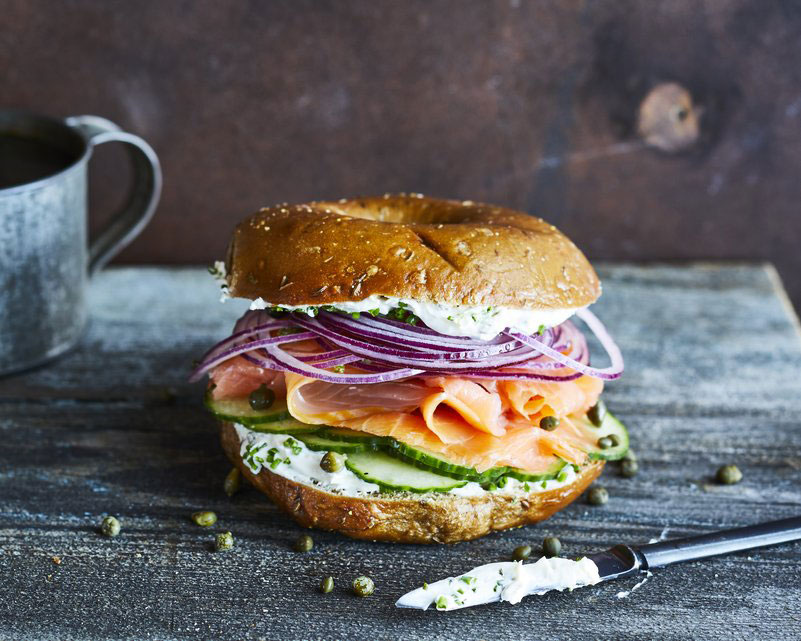 Smoked Salmon Bagel sandwich