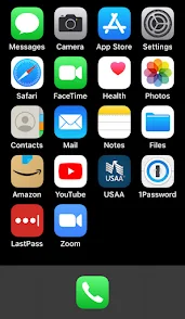 basic iPhone home screen