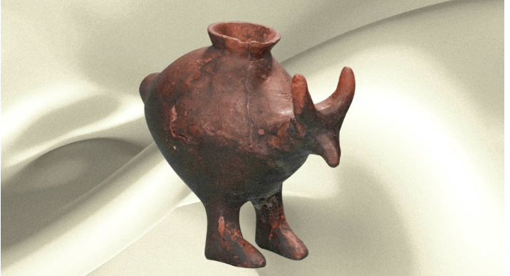 An ancient type of baby bottle made of clay