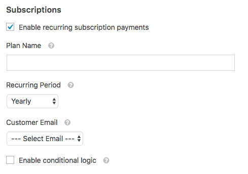 Enable recurring subscription payments 