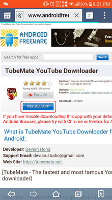 Install tubemate apps free download