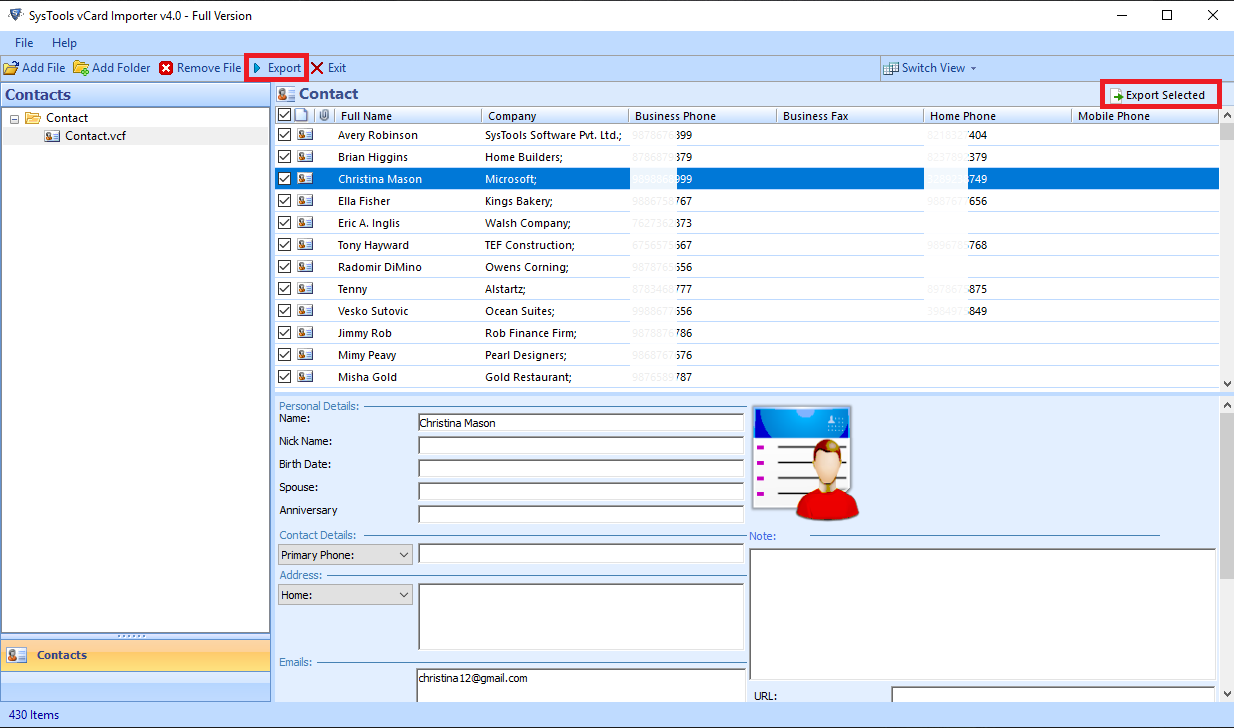 import VCF multiple contacts to Outlook