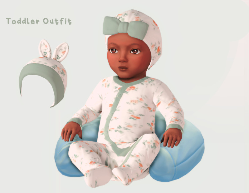 A floral onesie, Sims 4 infant cc outfit