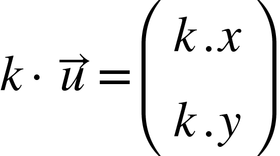 {"mathml":"<math style=\"font-family:stix;font-size:16px;\" xmlns=\"http://www.w3.org/1998/Math/MathML\"><mstyle mathsize=\"16px\"><mi>k</mi><mo>·</mo><mover accent=\"true\"><mi>u</mi><mo>→</mo></mover><mo>=</mo><mfenced><mtable><mtr><mtd><mi>k</mi><mo>.</mo><mi>x</mi></mtd></mtr><mtr><mtd><mi>k</mi><mo>.</mo><mi>y</mi></mtd></mtr></mtable></mfenced></mstyle></math>","truncated":false}