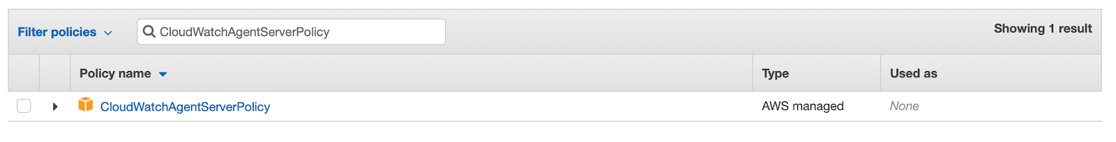 CloudWatch agent policy