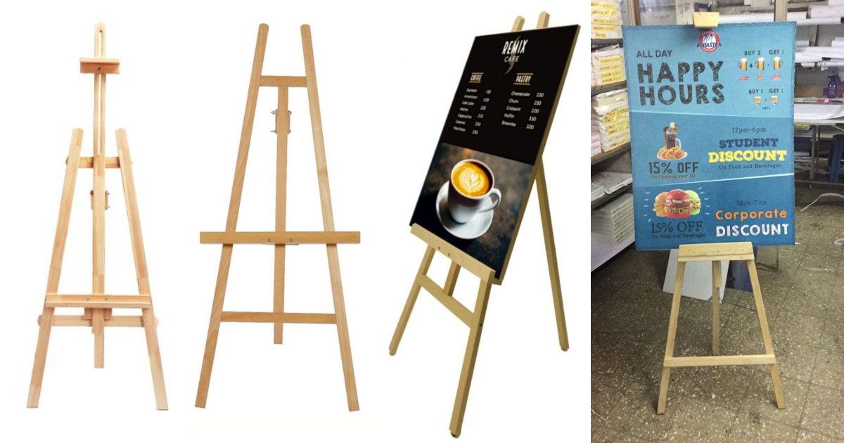 Wooden easel stand