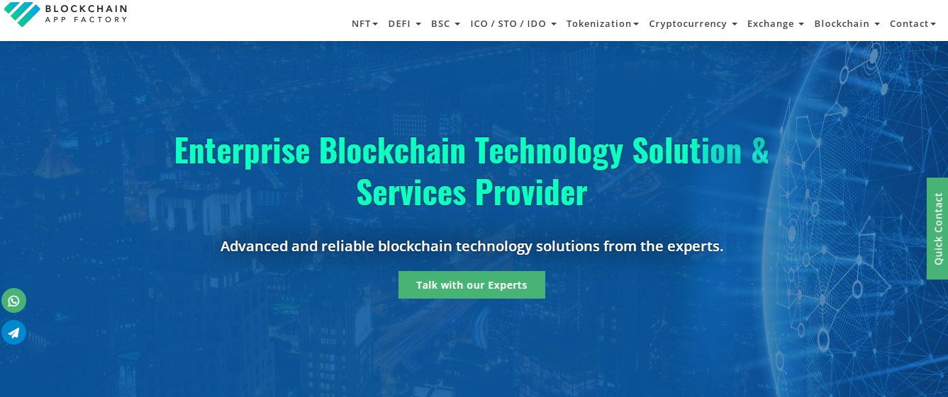 Blockchain App Factory- nft marketplace development service