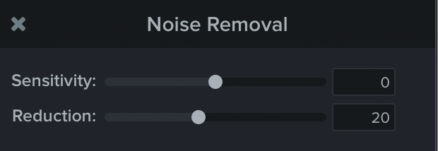 llustration of The Noise Removal Controls in The Properties Tab