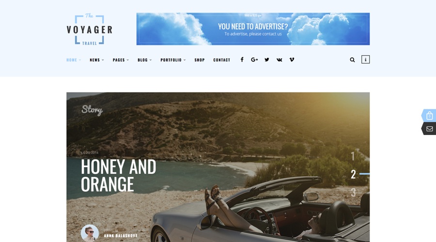 Tema WordPress Voyager Creative Blog