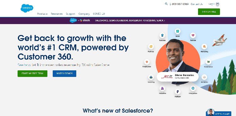 Página de inicio de Salesforce