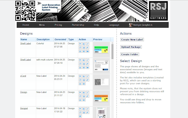 Screenshot of Next Generation Label Printing