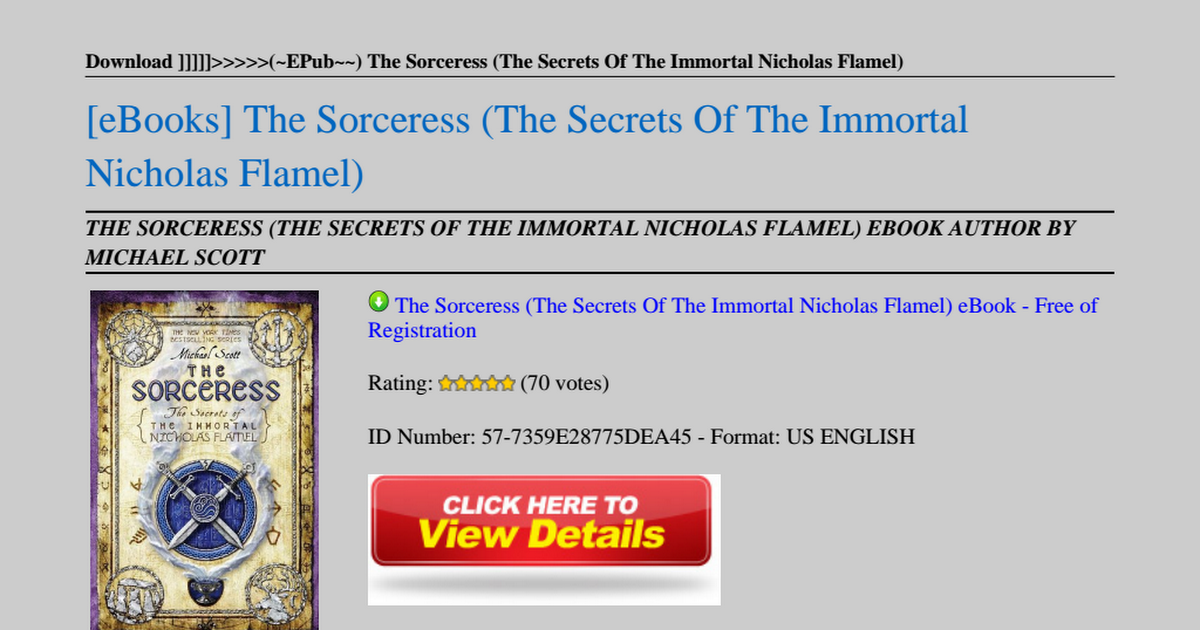 The Secrets Of The Immortal Nicholas Flamel Pdf Free Download