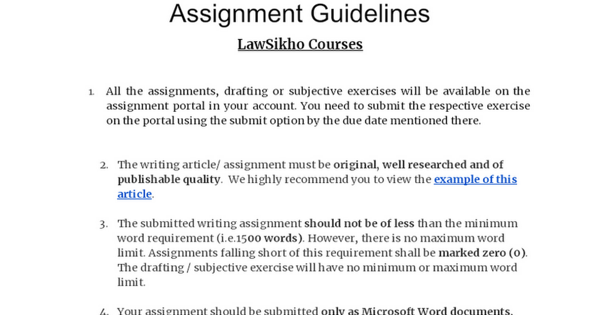 assignment portal lawsikho