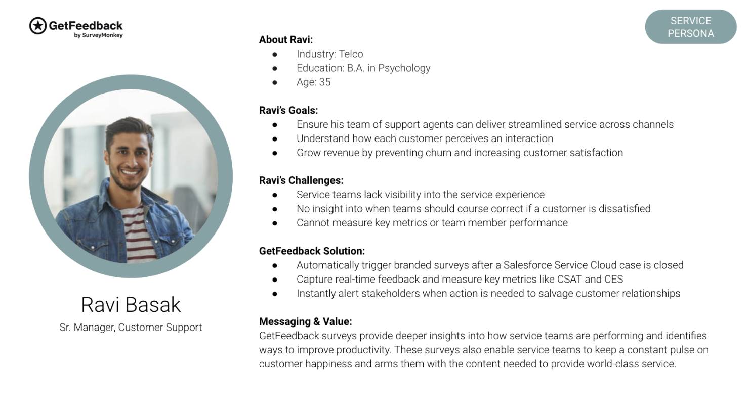 B2B persona profile example by GetFeedback