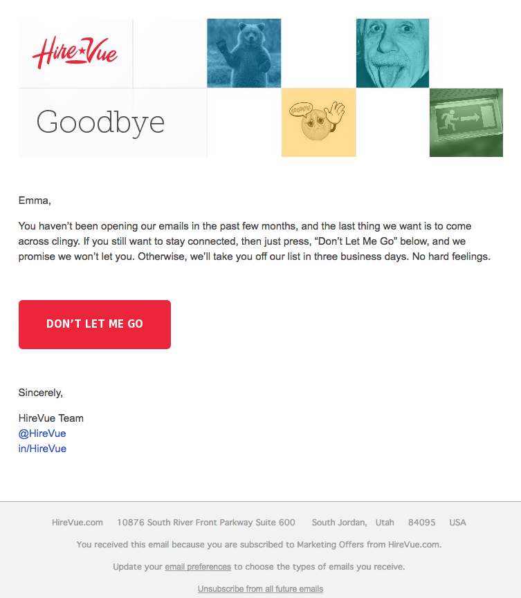 Re-Engagement Email from HireVue