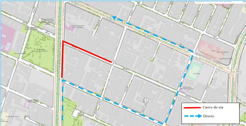 Mapa 4. Cierres viales carrera entre calle 146 y calle 147