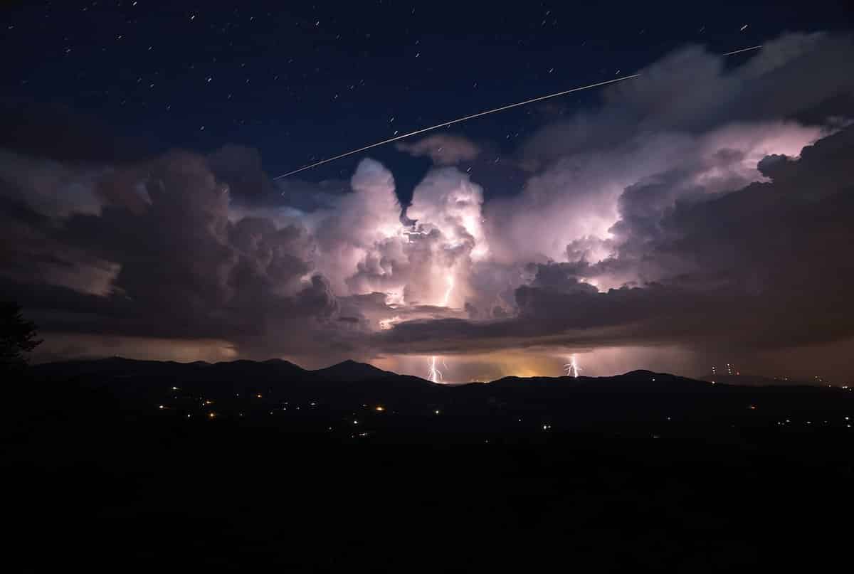 Lightning Over the Blue Ridge Mountains by Jason Rinehart