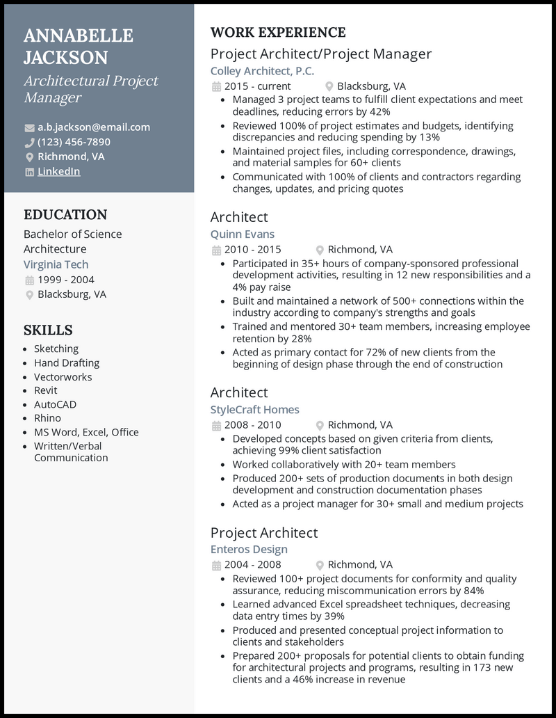 project manager resume examples 2023