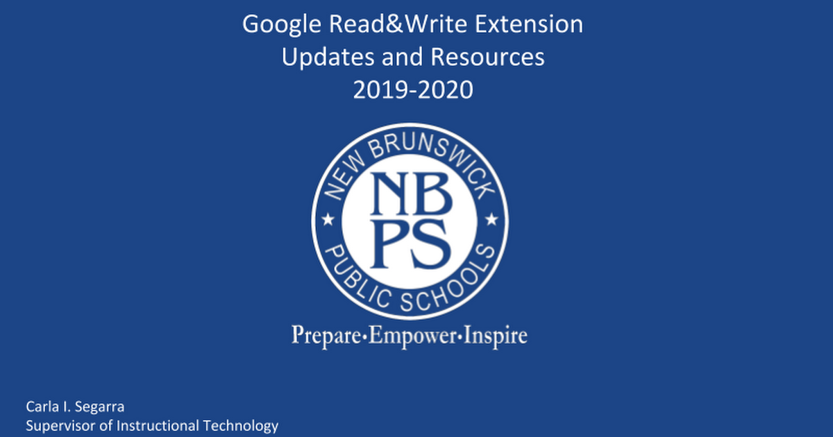 2019-20 Google Read & Write Extension Updates and Resources