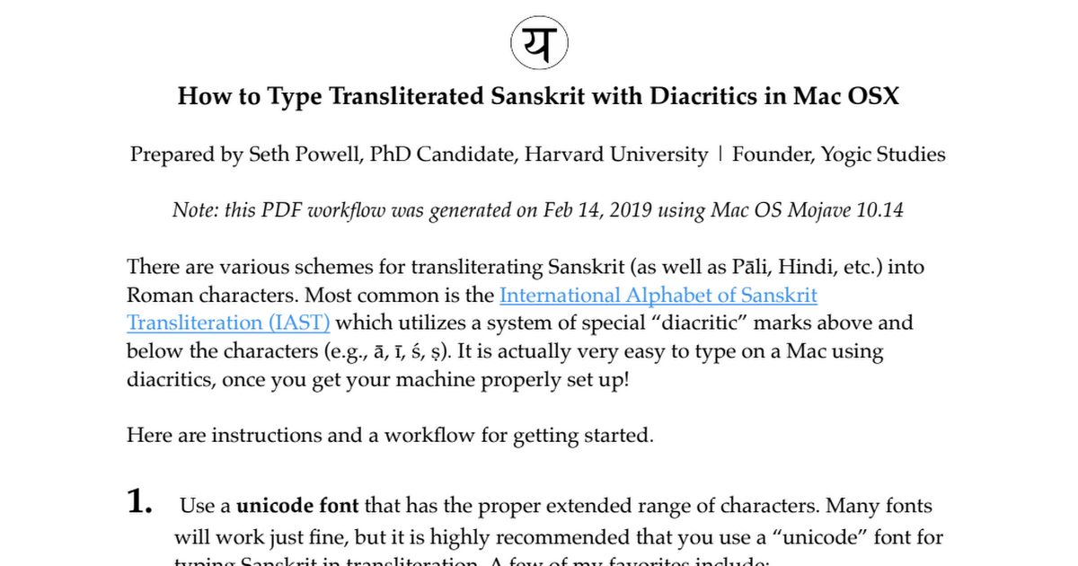 Sanskrit Font For Mac