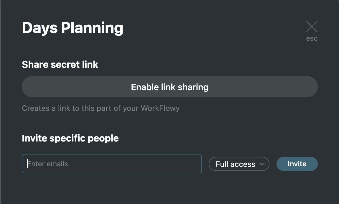 Workflowy review: Sharing and collaboration