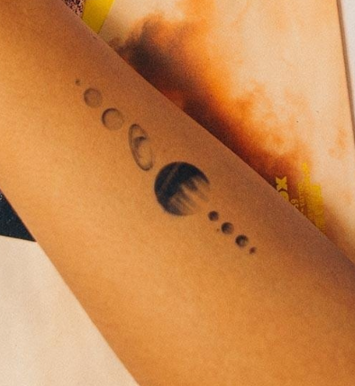 Moon Phases Planet Tattoo 