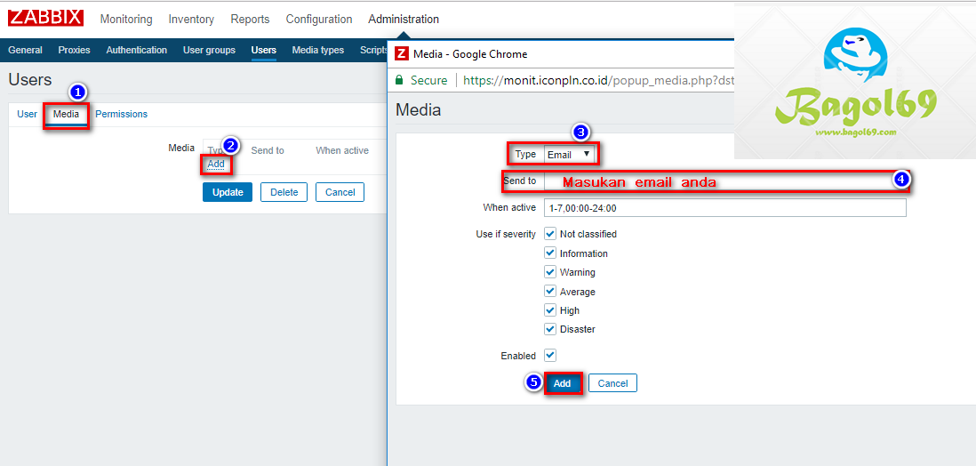 Cara  Konfigurasi  “ Zabbix  Monitoring “  untuk  mengirim  E-mail  Alert  Ke  Email  Account 