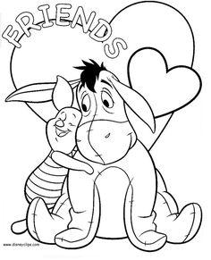 A friend’s valentine coloring page