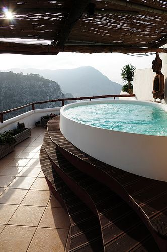 balcony with a swimming pool 