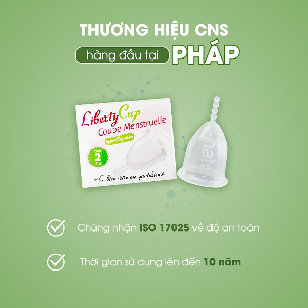 Liberty Cup là thương hiệu cốc nguyệt san nổi tiếng tại Pháp đạt chuẩn ISO 17025 về độ an toàn