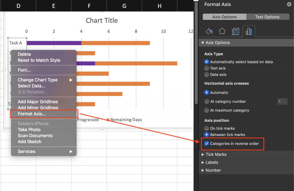 gráfico de gantt excel