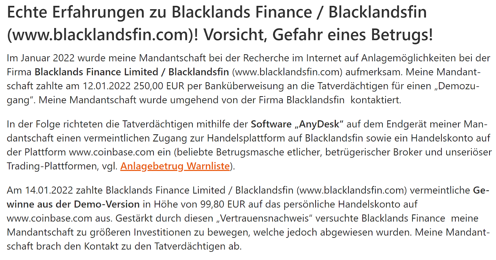 blacklands finance limited review