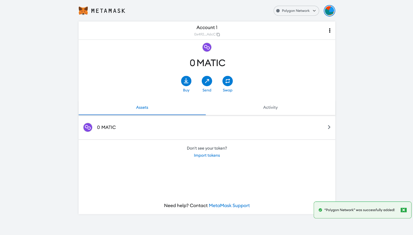 add polygon to metamask