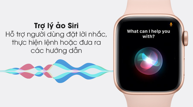 Apple Watch S6 LTE 40mm viền nhôm dây cao su hồng - trợ lý ảo Siri