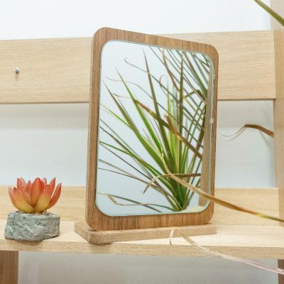 Gương trang điểm để bàn khung gỗ hiện đại