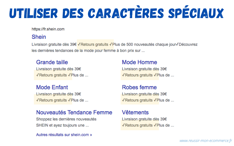 Utiliser des caractères spéciaux dans la meta description