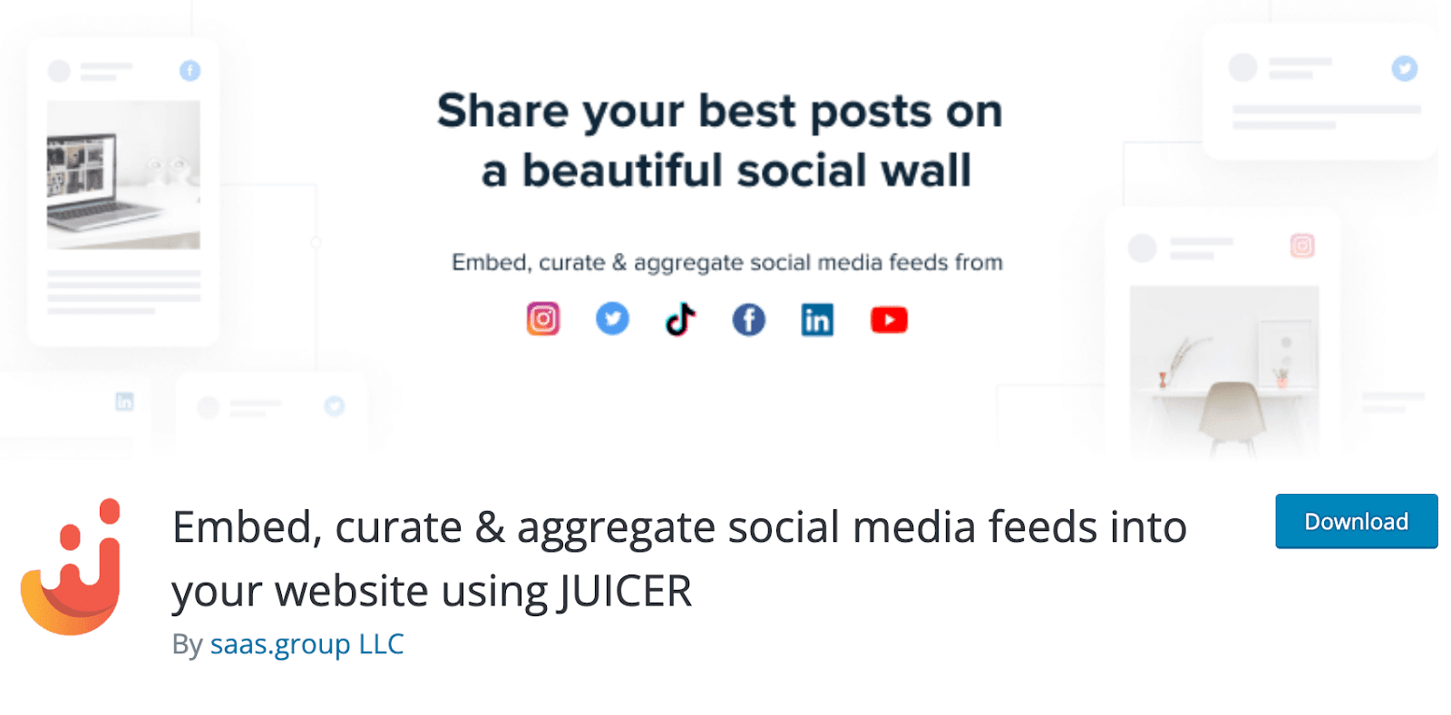 Juicer.io social media wall plugin
