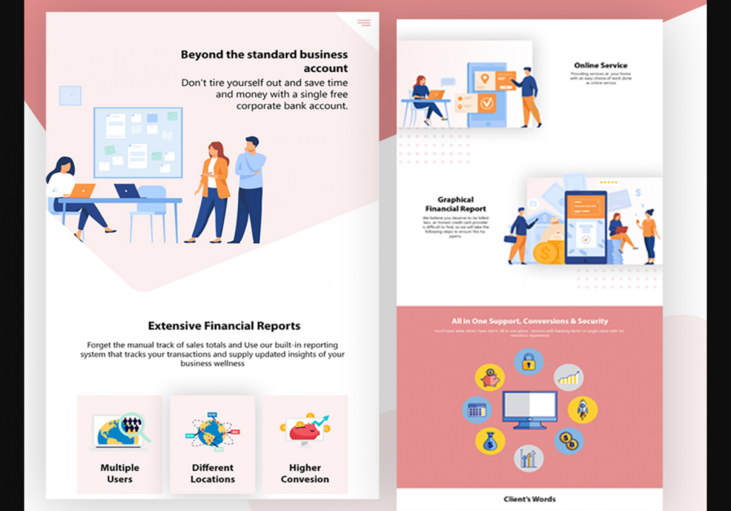 Fintech Website Design Infographic