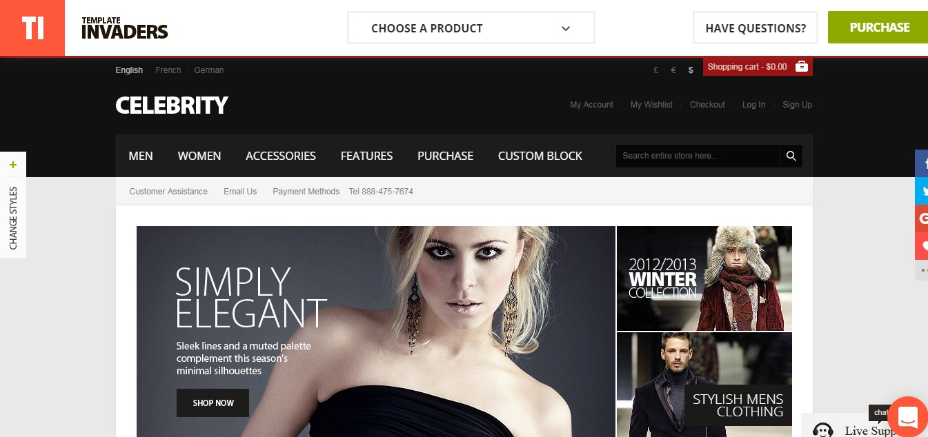 Magento clothing theme Celebrity