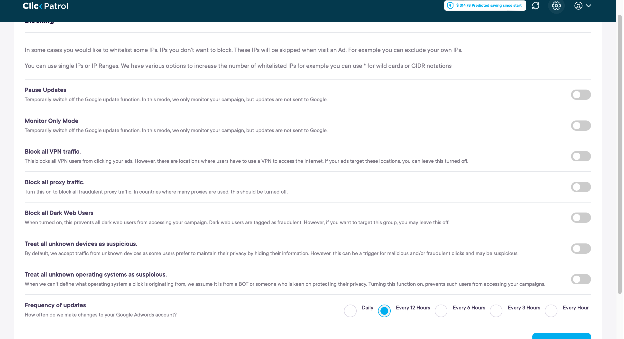 Click Fraud Protection Software - Click Patrol Dashboard