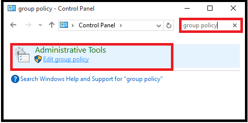 Open Local Group Policy Editor using control panel